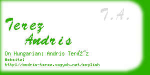 terez andris business card